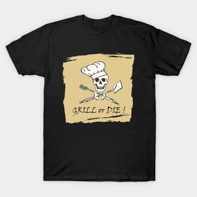 Barbecue Grill Pirate T-Shirt T-Shirt by DISmithArt